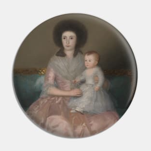 Condesa de Altamira and Her Daughter, Maria Agustina by Francisco Goya Pin