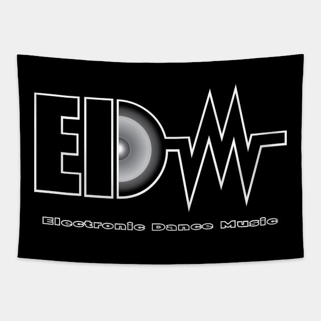 Electronic Dance Music Typography Design Tapestry by SATUELEVEN