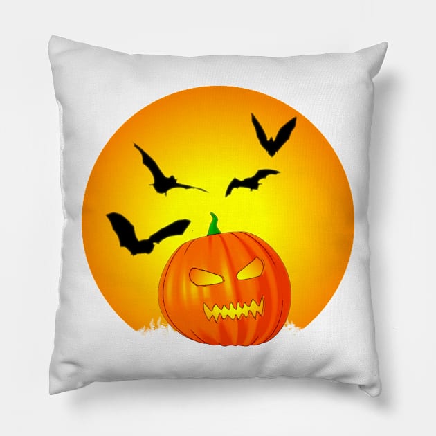 Halloween Moon Pillow by Packrat