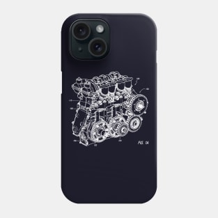 Engine Schematic Phone Case