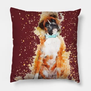 Boxer Dog Painting Art Pillow