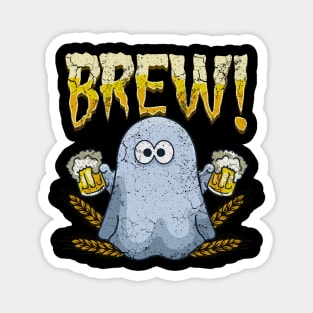 Halloween Ghost Brew Beer Drinking Boo Funny Magnet