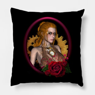 Steampunk women Pillow