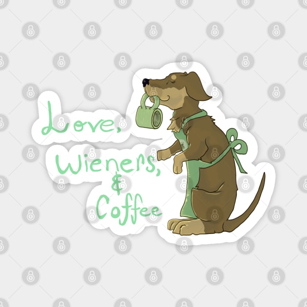 Dogs love and coffee Magnet by TheNeutralDragon