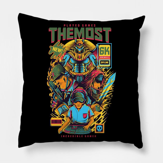 Game Player Incredible Gamer Video Gamer Lover Pillow by anubis1986