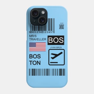 Boston USA travel ticket Phone Case