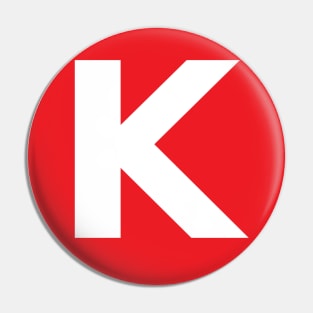 Letter K Big Red Dot Letters & Numbers Pin