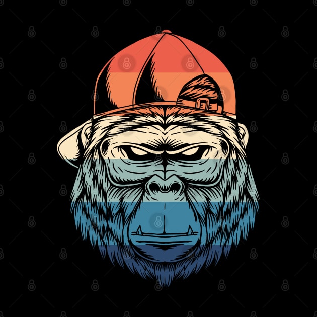 Vintage Badass Gorilla by Dojaja