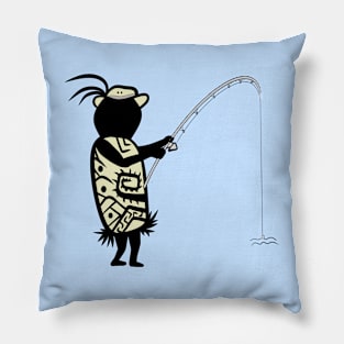 Fishing with Cute Cave Person Pillow