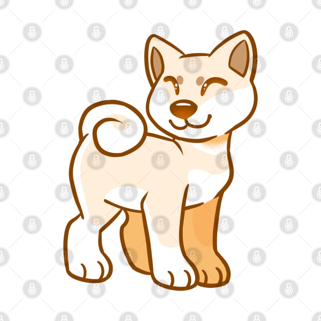 Happy Shiba Inu - White by leashonlife