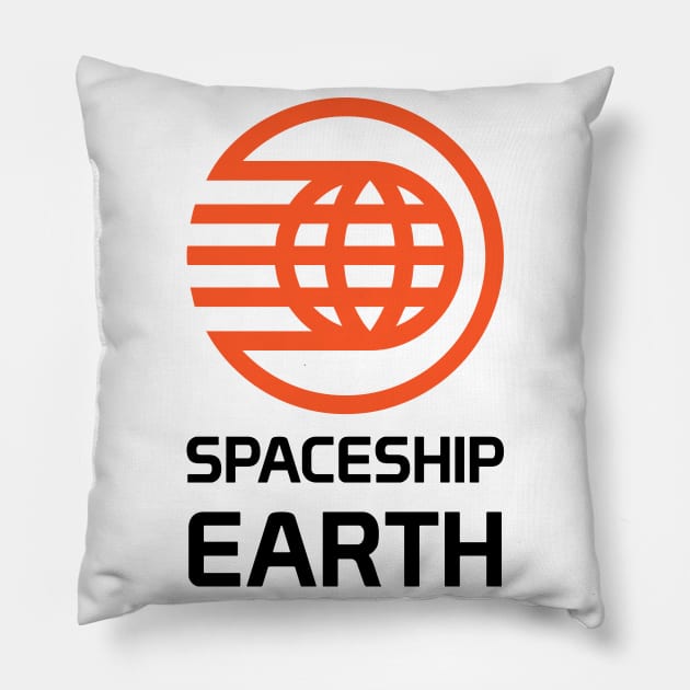 Spaceship Earth T-Shirt Pillow by GrizzlyPeakApparel