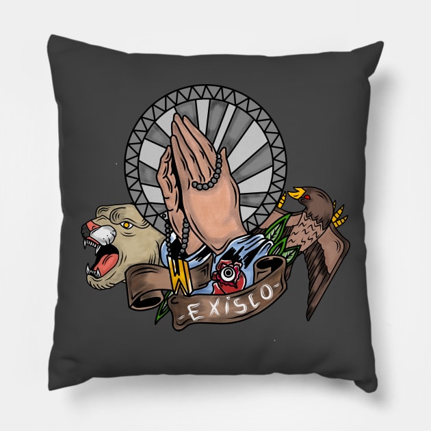 Lion king and eagle art design - exisco Pillow by exisco