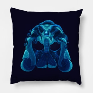 Three mermaids of the dark side by Mard_Illus Pillow