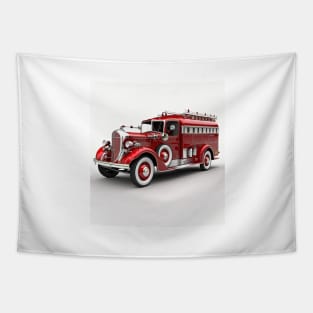 Art Deco Fire Truck Tapestry