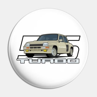 Car 5 Turbo 1980 cream Pin