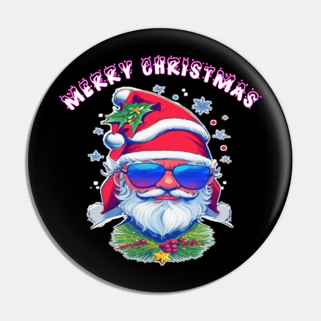 cute Santa Claus in sunglasses Pin by sukhendu.12