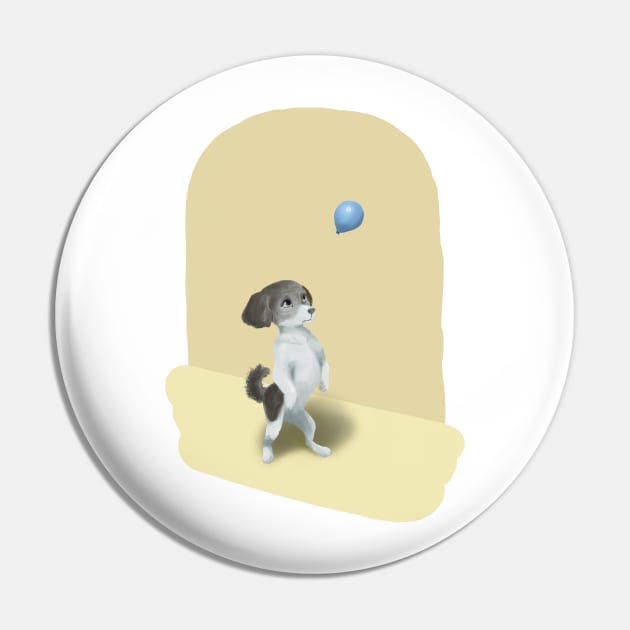 小花狗与蓝色气球Little flower dog and blue balloon Pin by take a book