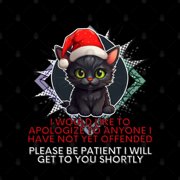 Funny Christmas Sarcastic Quote Cat by MaystarUniverse