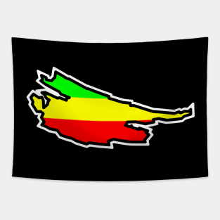 Saturna Island Silhouette in Rastafarian Flag Colours -  Rasta Pattern - Saturna Island Tapestry