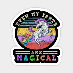 even my farts are magical funny unicorn vintage- Magnet