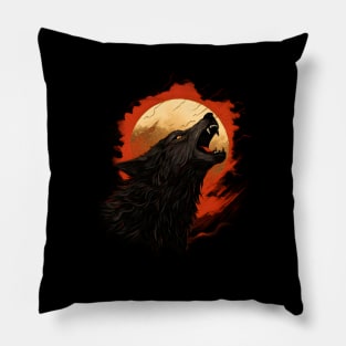 Wolf Howling At The Moon Pillow