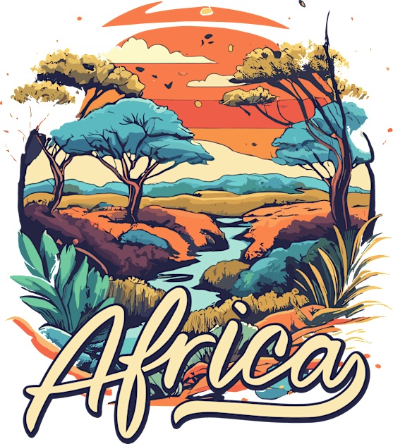 Beautiful African Landscape Kids T-Shirt by irfankokabi