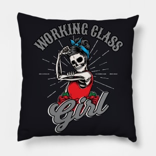 Working Class Girl Rockabilly Woman Pillow