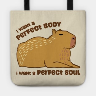 i want a perfect body Capybara Tote