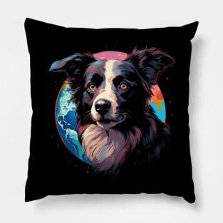 Border Collie Earth Day Pillow
