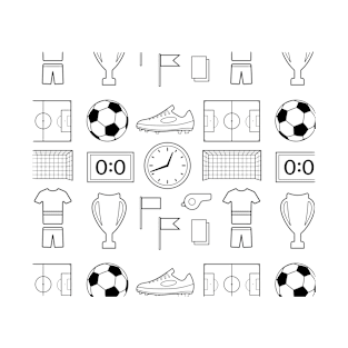 Simple Soccer Theme Pattern T-Shirt