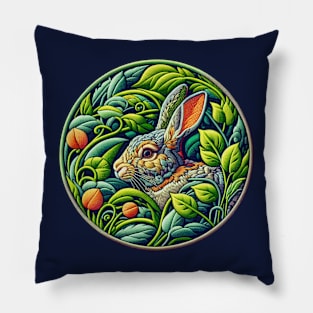 Bunny Hiding in Spring Pillow