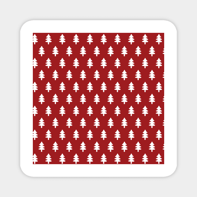Hand drawn christmas red and white trees Magnet by bigmoments