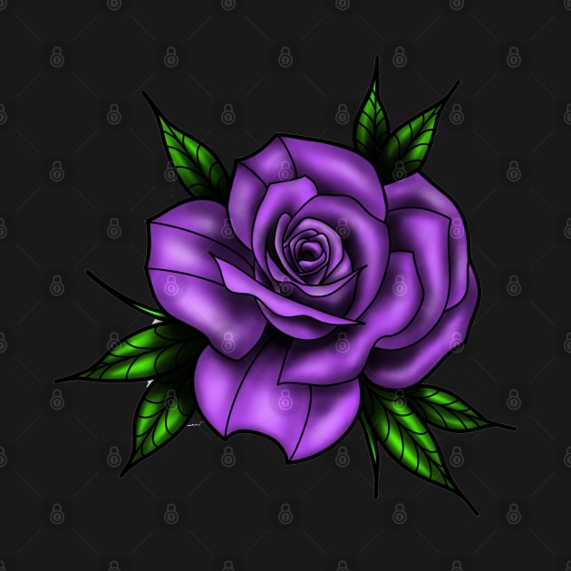 New School Purple Rose by Print Art Station