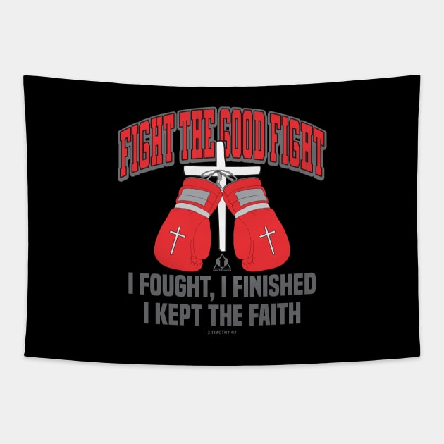 FIGHT THE GOOD FIGHT BOXING GLOVES Christian Design Tapestry by ejsulu