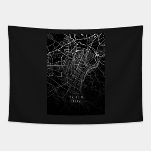 Turin Italy City Map dark Tapestry