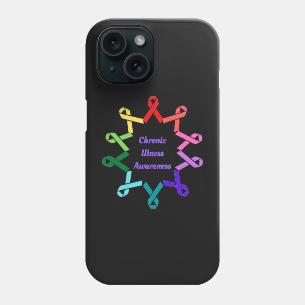 Red,Pink,Purple,Blue,Green and Yellow Chronic Illness Awareness Phone Case by CaitlynConnor