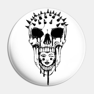 skull and beauty Pin