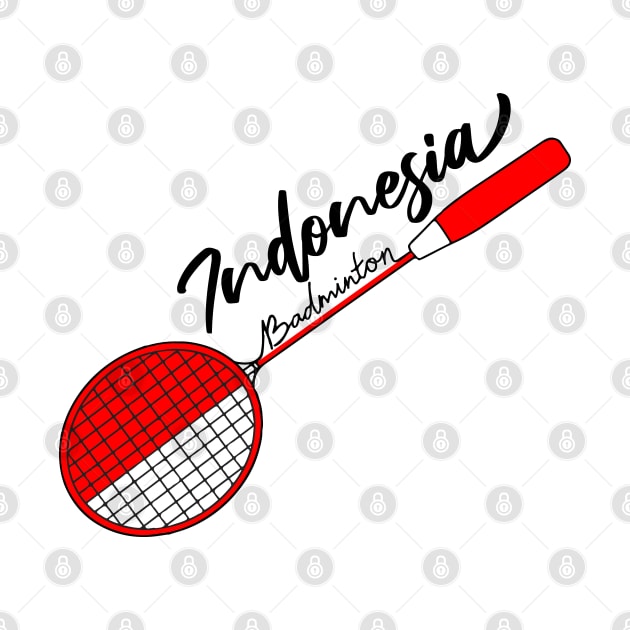 Indonesia Flag of Badminton Racquet Support (Indonesian) Badminton Pride Flag by Mochabonk