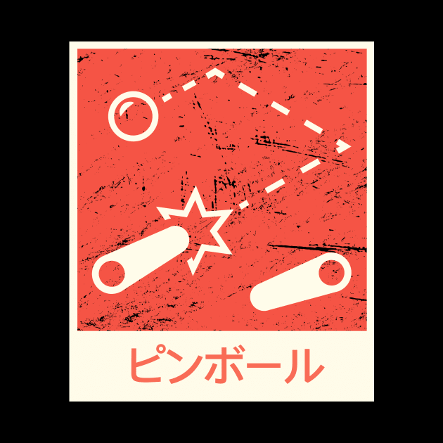 "Pinball" In Japanese | Arcade Graphic by MeatMan