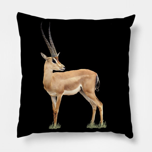 Grant-Gazelle - Antelope - Africa Pillow by T-SHIRTS UND MEHR