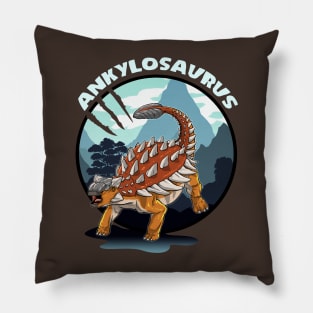 Ankylosaurus Dinosaur Design With Background Pillow