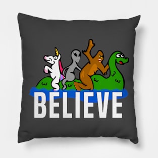 Mythical Creatures Riding Loch Ness Monster Pillow