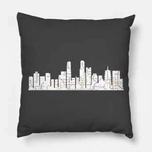 guangzhou city skyline subway map silhouette Pillow