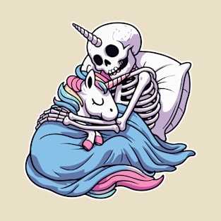 Skeleton sleep with unicorn T-Shirt