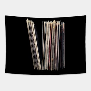 Vinyl record collection with plastic sleeves Tapestry