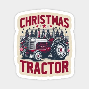 Festive Farming Joy Christmas Tractor Edition Magnet