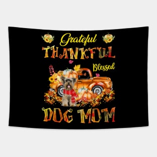 Yorkshire Terrier Pumpkin Thankful Grateful Blessed Dog Mom Tapestry