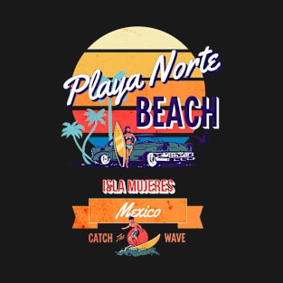 Playa Norte Beach Isla Mujeres Mexico Vintage-Style T-Shirt