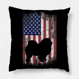 Chow Chow American Flag Usa Patriot Pillow