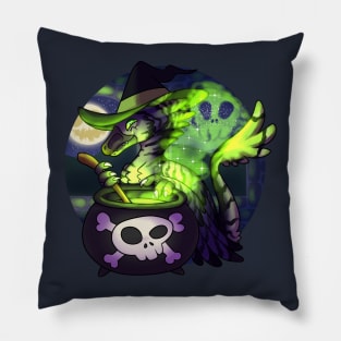 Witchy Velociraptor Pillow